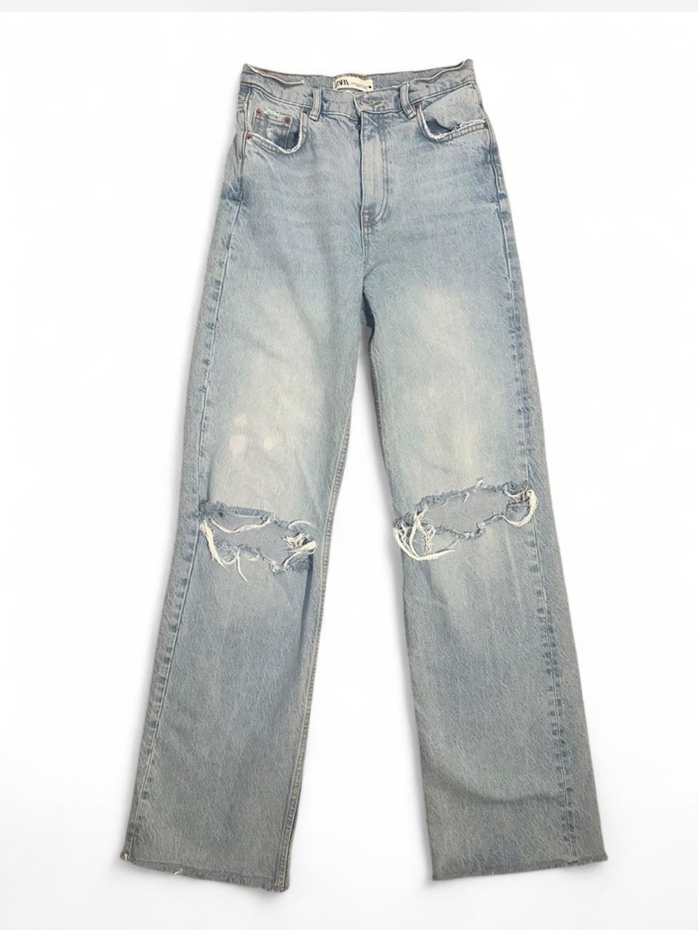 ZARA Distressed Wide Leg Jeans — Size 4 / 26